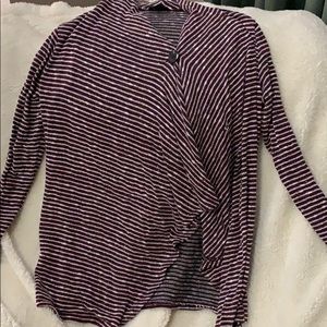 Maroon & silver glitter striped cardigan size S